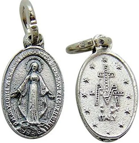 Vista 2 de Medalla Milagrosa María 58 Pulgadas Colgante Medalla Metal Tono Plata, Metal, No es una piedra preciosa