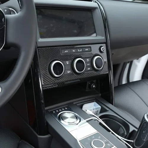 Vista 5 de YIWANG - Cubierta para panel de ventilación de coche de fibra de carbono 100% auténtica, para Land Rover Discovery 5 LR5 L462 2017-2020, accesorios