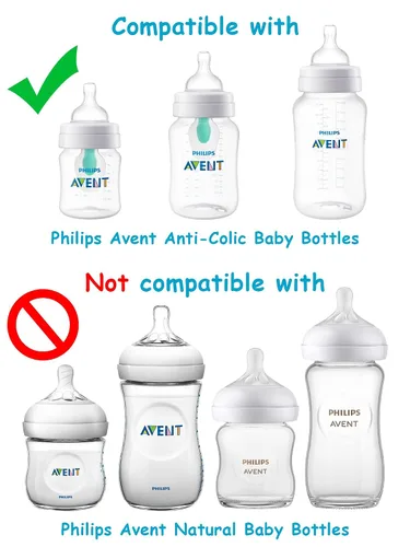 Vista 2 de Kit de conversión suave para biberón anticólicos Philips Avent, kit de transición para niños pequeños con boquilla de silicona para sorber, popote