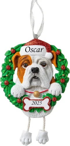 Vista 12 de Adorno personalizado para 2025, raza pura de perro Beagle, adorno para árbol de Navidad, decoración profesional personalizada, regalo para cachorro