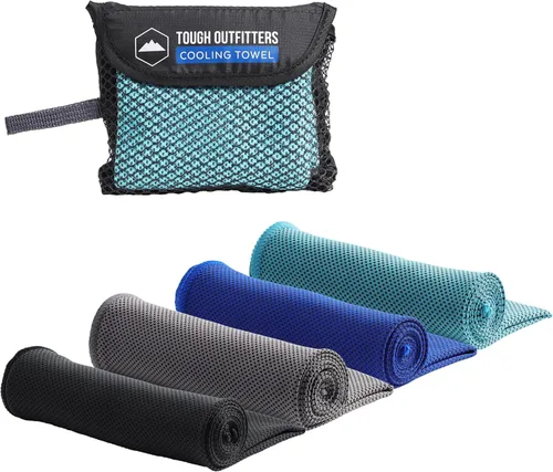 Vista 13 de Toalla de Enfriamiento Tough Outdoors - Toallas de Enfriamiento para Cuello y Cara - Envoltura de Hielo y Paño de Sudor para Camping, Gimnasio, Yoga