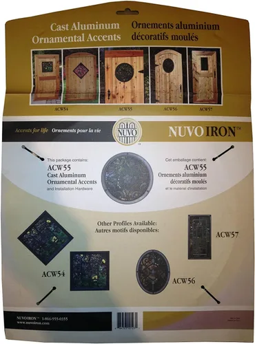 Vista 9 de Nuvo Iron Inserto decorativo para cercas, puertas, hogar, jardín, redondo, 15 pulgadas