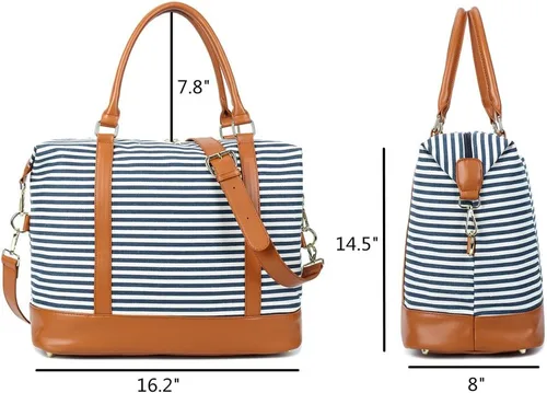 Vista 46 de BLUBOON Bolsas de viaje con cremallera, bolsa de lona para mujer, bolsa de fin de semana para mujer, bolsa de lona para llevar en la bolsa de lona