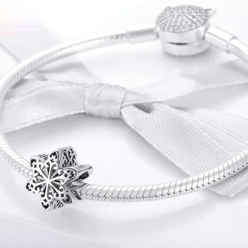 Vista 3 de Eternalll Jewellery Abalorios de copo de nieve auténticos de plata de ley 925 para pulseras