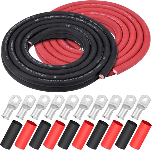 Vista 14 de iGreely Alambre Calibre 6 AWG 20 Pies Negro + 20 Pies Rojo Batería de Soldadura Cable Ultra Flexible de Cobre Puro + 5 pzs de Conectores de Terminal