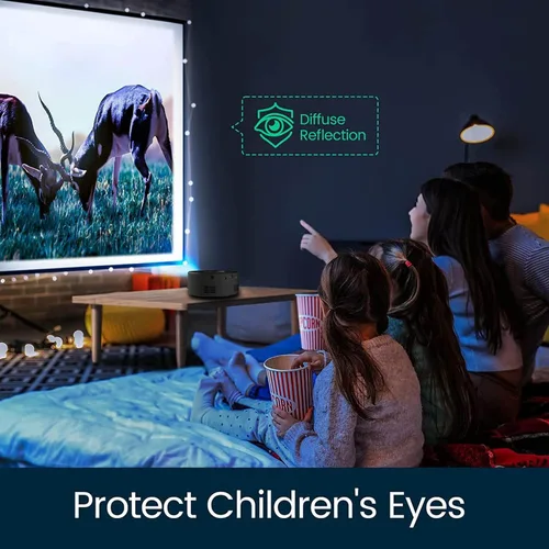 Vista 7 de Mini proyector, proyector portátil HD de pantalla de 100 pulgadas, compatible con USB, portátil, teléfono Android, altavoz integrado, artículos
