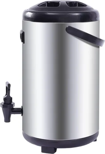 Vista 3 de Dispensador de bebidas aislado, dispensador térmico de bebidas frías y calientes de acero inoxidable de 12L/3.2 galones con espita, para té caliente
