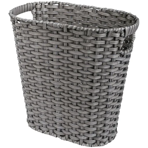 Vista 14 de GRANNY SAYS Cesta de basura de mimbre, papelera impermeable para baño, cestas de basura decorativas boho con asas, papelera para dormitorio