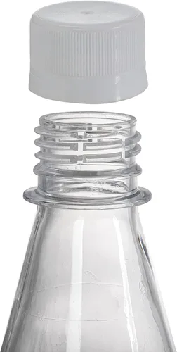 Vista 4 de Hiceeden 10 botellas de refresco de plástico de 33 onzas con tapas, botellas de vino desechables de cuello largo de 1 litro con tapa, botella