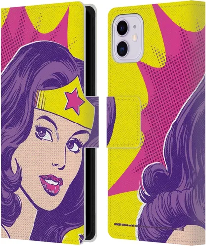 Vista 9 de Head Case Designs Funda de piel con licencia oficial de Wonder Woman DC Comics Logo Vintage Art Book Wallet compatible con Apple iPhone 11 Logotipo