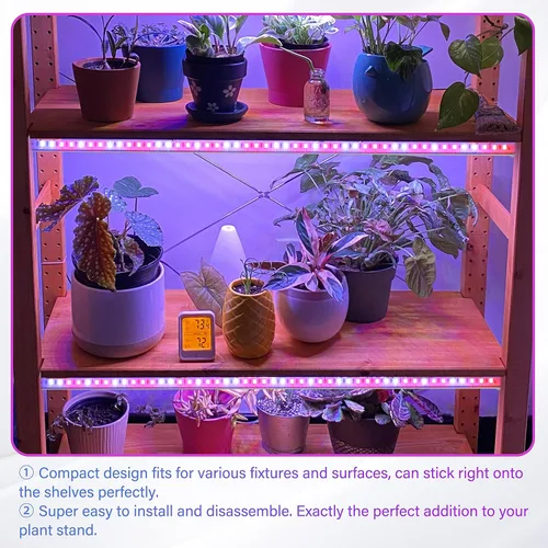 Vista 6 de iPower Luces LED de cultivo de 40 W con tiras de luz de cultivo de plantas de espectro completo para plantas de interior con temporizador