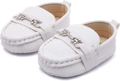 Vista 7 de Zapatos Oxford de Greceen para bebés, niños y niñas de cuero PU, mocasines, zapatos de vestir, adecuados para gatear, vestido de novia, fiestas