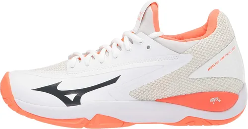 Vista 8 de Mizuno Zapatillas de tenis Wave Impulse All Court para mujer Coral blanco-ardiente