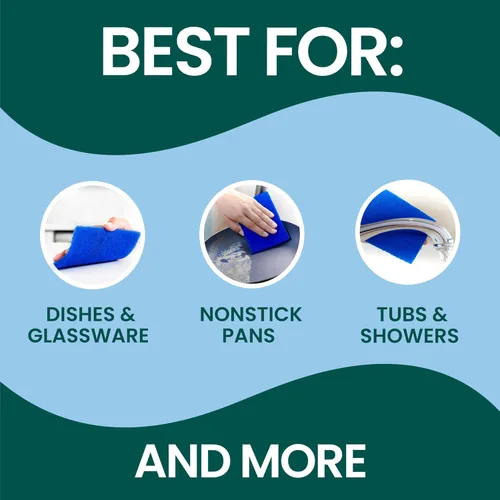 Vista 4 de Scotch-Brite Esponja de Limpieza sin Rayado, Estropajo Eficaz + Suave para Limpieza Doméstica, 48 Esponjas para Platos, Ollas y Sartenes