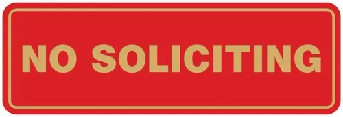Vista 27 de Estándar No Soliciting Door/Wall Sign - Negro - Pequeño