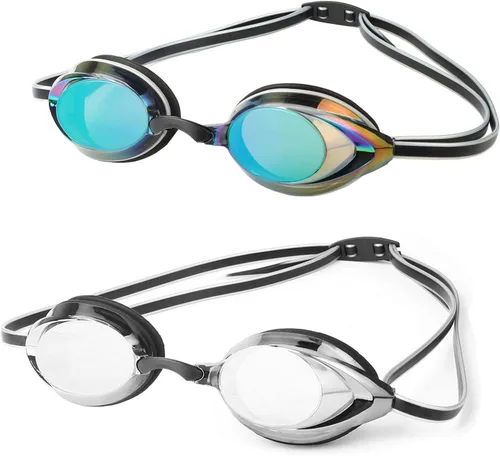 Vista 10 de Gafas de natación, paquete de 2 gafas de natación antivaho con protección UV sin fugas para adultos, hombres, mujeres, jóvenes