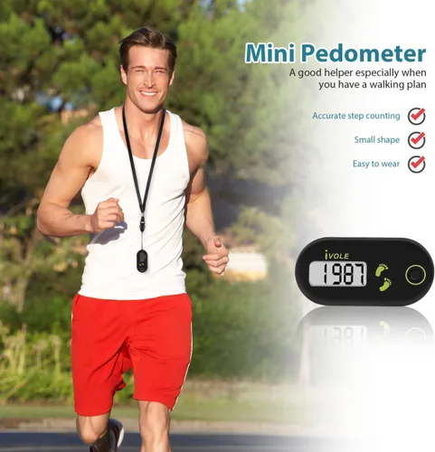 Vista 2 de 3D Pedometer, Simple Clip On Step Counter for Walking with Large Digital Display, No App, Accurate for Women Men Seniors Kids