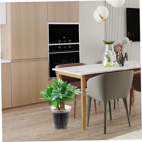 Vista 4 de Yardwe Paquete de 2 macetas de plástico para interiores para suculentas y cactus de fácil visualización para decoración de oficina en casa
