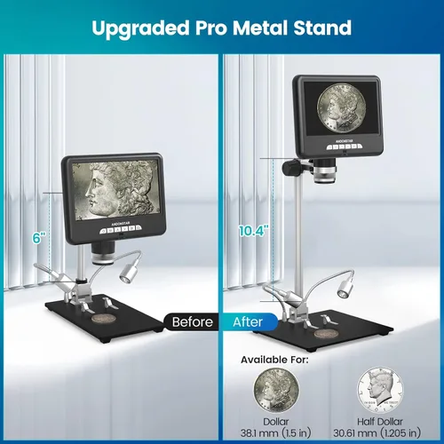 Vista 4 de Andonstar Microscopio digital HDMI AD207S-Pro, microscopio de soldadura, microscopio de moneda para monedas de error, kit de microscopio electrónico