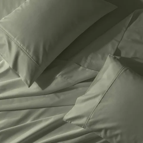 Vista 19 de Royal Tradition Cool and Crisp Percale Cotton 4pc Sheet Set (Full Size, Blue) Made in USA Breathable Classic Bed Sheets