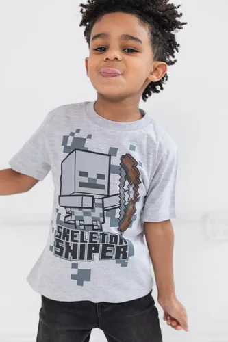 Vista 3 de Minecraft Paquete de 3 camisetas gráficas de manga corta para niños de Mobs