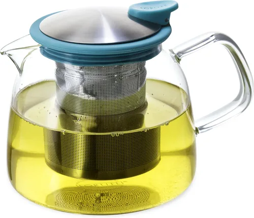 Vista 8 de Forlife Tetera de vidrio Bell con infusor de cesta, 24 onzas/24.7 fl oz, rojo