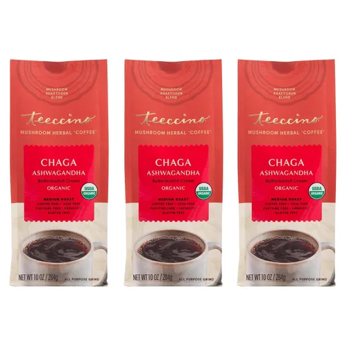 Vista 24 de Teeccino Lion’s Mane Rhodiola Café alternativo de setas adaptogénicas - Rosa - Café de setas herbal con sabor a mane de león y rhodiola, tostado