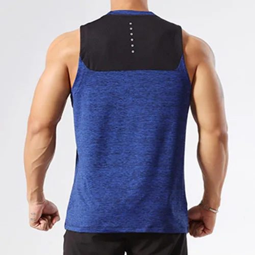 Vista 3 de Camiseta sin mangas de entrenamiento para hombre, chaleco de gimnasio, fitness, correr, deportes, secado rápido, T49T51