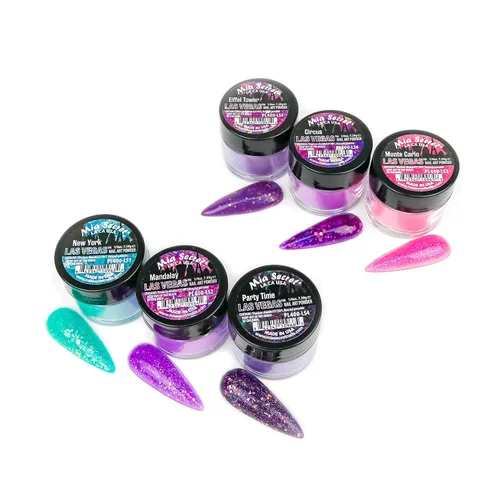 Vista 2 de Mia Secret - Colección de polvo acrílico para uñas, polímero Marry ME, 6 piezas