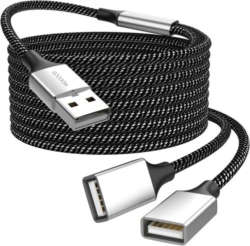 Vista 9 de MOGOOD Divisor USB A, cable USB macho a 2 hembra en Y, cable de extensión Plateado