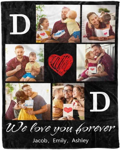 Vista 8 de D-Story Manta de hijo, divertidas mantas personalizadas con fotos, regalo para papá, manta de disfraz, regalo para hija, regalos personalizados