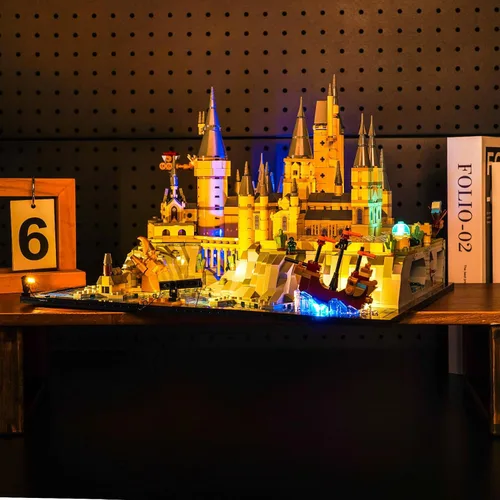 Vista 5 de VONADO Luz compatible con Lego Hogwarts Castle and Grounds 76419, versión musical, juego de iluminación creativa, accesorios compatibles con Lego