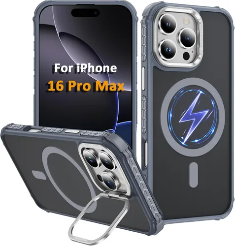 Vista 9 de Funda KETGII para iPhone 13, para iPhone 14, compatible con MagSafe, carga inalámbrica, resistente, a prueba de golpes, pata ajustable, delgada