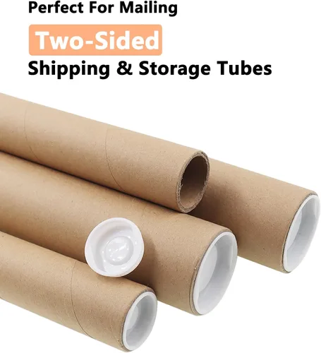 Vista 6 de Tubo de correo con tapa, tubo de póster de papel kraft resistente, tubo de cartón redondo, tubo de póster de envío duro, tubo de póster de cartón