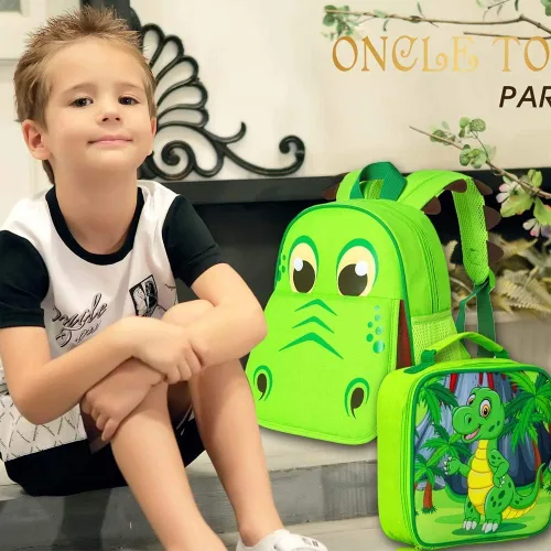 Vista 2 de CCJPX Mochila para niños y niñas, 12.5 pulgadas, dinosaurio, unicornio, preescolar, mochila escolar linda para jardín de infantes