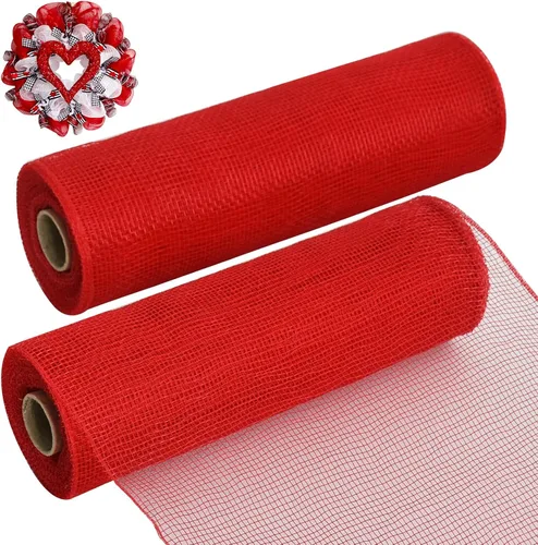 Vista 13 de TONIFUL 2 rollos de cinta de malla decorativa negra de 10 pulgadas, malla de tela para suministros de corona de malla, corona de puerta delantera