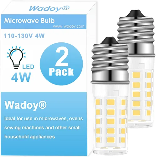 Vista 10 de Wadoy Bombilla de microondas compatible con LG, Frigidaire, Kenmore, Whirlpool, GE Range Microondas, 6912W1Z004B 125V 30W E17, bombilla de repuesto