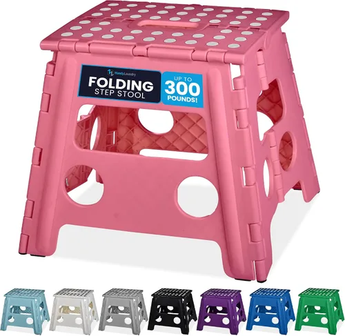 Vista 24 de Handy Laundry Taburete plegable de paso - Taburete plegable lo suficientemente resistente para apoyar a adultos y lo suficientemente seguro