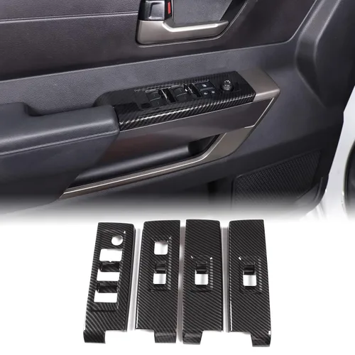 Vista 11 de Aunginsy Cubierta de Panel de Moldura de Botón de Elevación de Vidrio para Puerta de Automóvil Compatible con Toyota Tundra/Sequoia 2022-2025