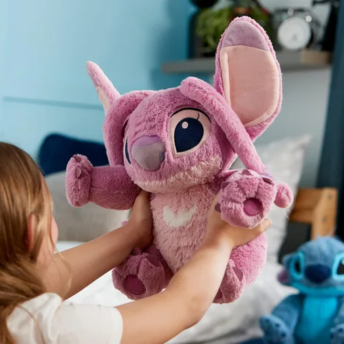 Vista 2 de Disney Store Juguete oficial de ángel mediano suave para niños, personaje de peluche con textura mullida y detalles bordados, orejas flexibles