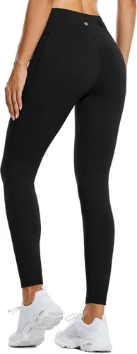 Vista 2 de BALEAF - Leggings térmicos de cintura alta para mujer con interior de forro polar, resistentes al agua, con bolsillos, pantalones para senderismo
