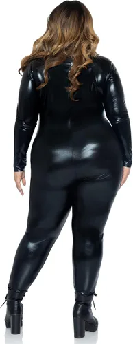 Vista 2 de Leg Avenue womens Wet Look Zipper Front Catsuit Costume