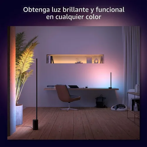 Vista 5 de Philips Hue Lámpara de pie Signe Gradient, compatible con Alexa, Apple HomeKit y Google Assistant, color negro