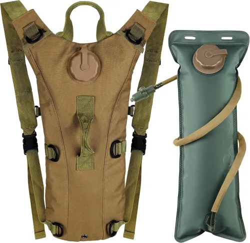 Vista 8 de Mochila de hidratación con vejiga de agua de 3 L, mochila táctica de agua ligera, paquete de hidratación para senderismo, ciclismo, correr