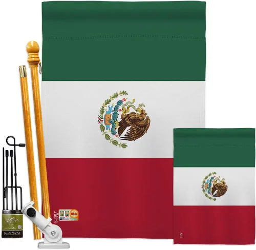 Vista 6 de Nacionalidad México Garden House Banderas Set Regional Nación Internacional Mundo País Particular Área Pequeña Decorativa Patio Banner Doble Cara
