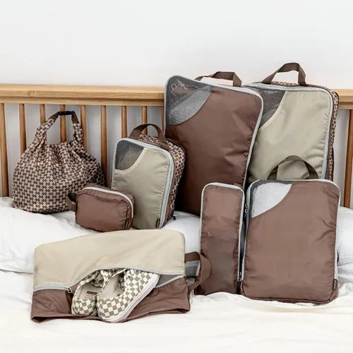 Vista 9 de Oriday Juego de 8 cubos de compresión para accesorios de viaje, bolsas expandibles para ropa, artículos de tocador, mochilas, elementos esenciales