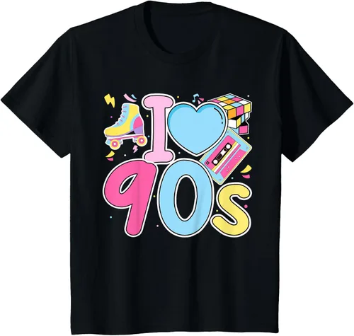 Vista 48 de I Love 90's Retro Style Nostalgia Vibe Funny 1990's Party T-Shirt Negro