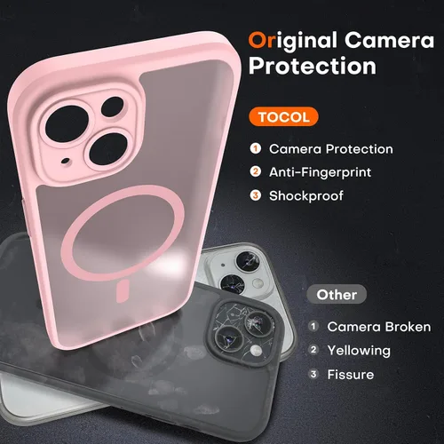 Vista 200 de TOCOL Funda para iPhone 11, compatible con Magsafe, protección completa de cámara, imanes integrados, protección contra caídas, funda translúcida
