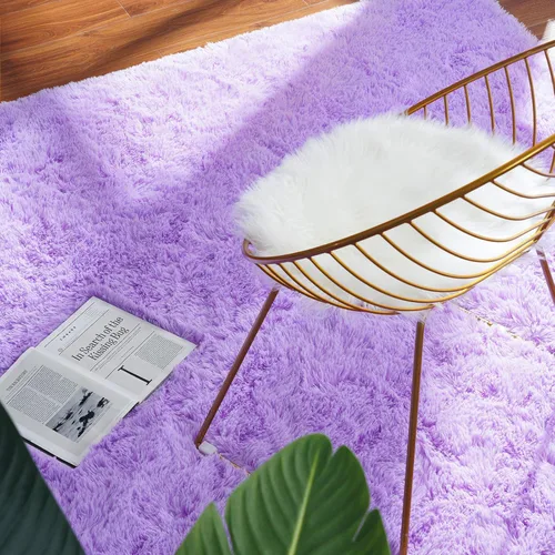 Vista 23 de Softlife Alfombra naranja para dormitorio, alfombra de felpa esponjosa para sala de estar para niñas, alfombra lanuda para niños, alfombra suave