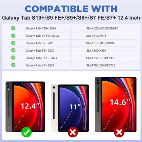 Vista 2 de MoKo Paquete de 1 protector de pantalla para Samsung Galaxy Tab S10 Plus de 12.4 pulgadas 2024/S9 FE Plus 5G/Tab S9 Plus/Tab S7 FE 5G/Tab S8 Plus